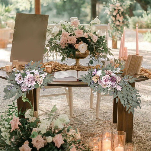O Mesa De Boda De Alta Gama Con Forma De Ramo De Flores Arti