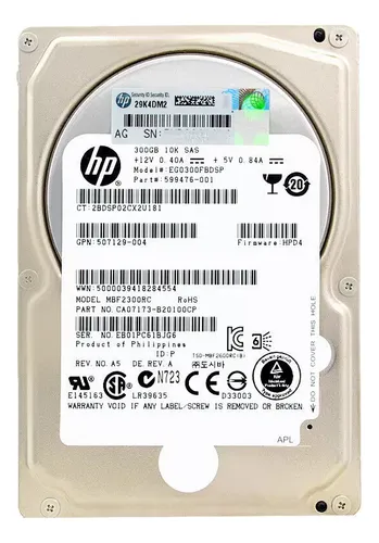 Eg0300fbdsp 300gb 10k Sas 507129-004 Hdd Disco Duro (Reacondicionado)