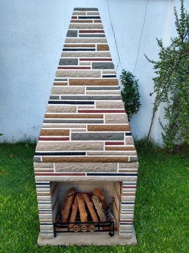 Estufa Hogar Símil Piedra C/leños Y Chimenea, No Hago Envios