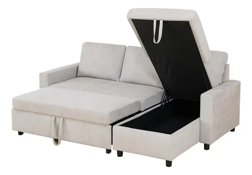 Sofá Cama Extraíble En Forma De L De 83 Pulgadas Con Diván