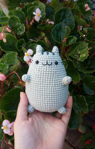 Amigurumi Gatito Pusheen Tejido A Crochet Gris