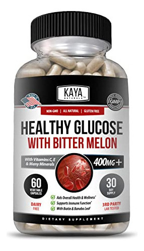 Kaya Naturals Gluco Saludable Con Suplemento De Melón Amarg