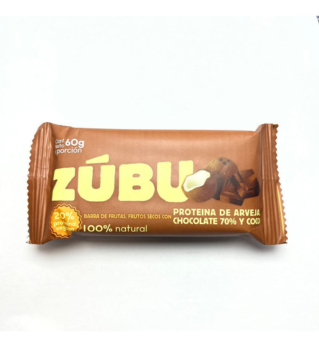 Barra Proteina Zubu Arveja Chocolate Y Coco X 60g