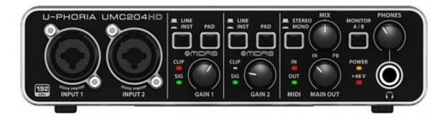 Behringer Umc204hd Interface Audio Usb 2x4 Envio Gratis