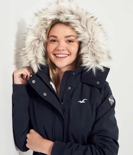 Chamarra hollister azul marino mujer hotsell