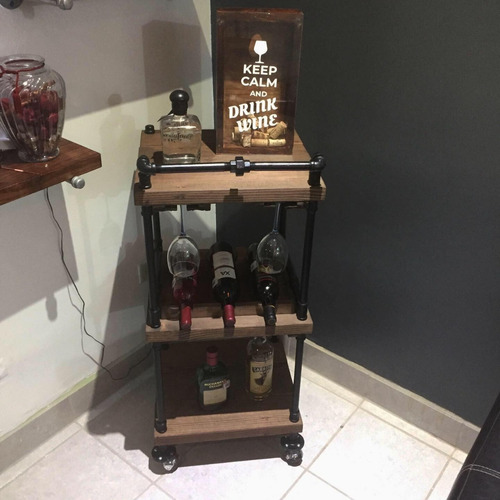 Industrial Bar Cart, Coffe Cart, Kitchen Cart