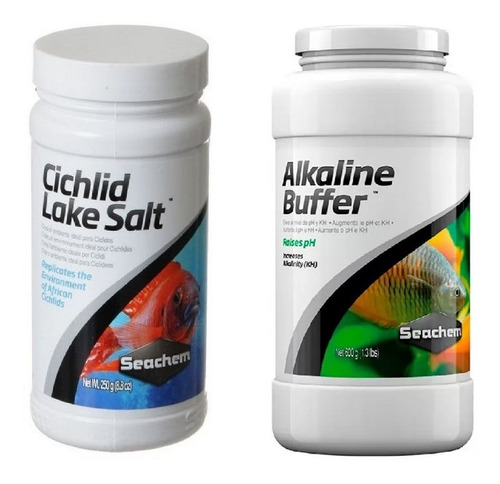 Kit Seachem Cichlid Lake Salt 250g + Alkaline Buffer 300g
