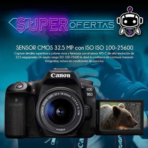 P R O F E S I O N A L Canon 90d + Memoria + Tripode + Maleta