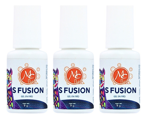 3 Pegamentos En Brocha Gel Frío S Fusion Para Uñas, Mc Nails