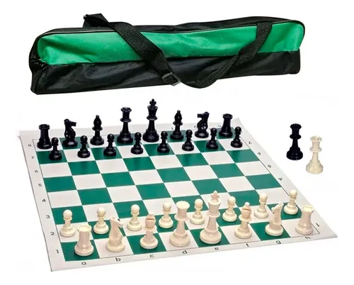 Juego Tablero De Ajedrez Enrollable Portátil Viajero 34cm