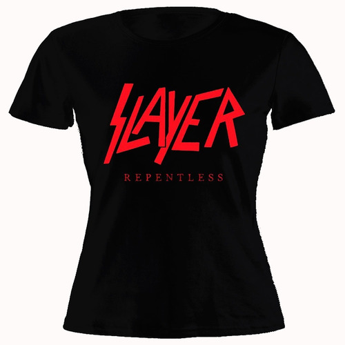 Remera Mujer Algodón Estampada Slayer Rock