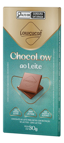 Chocolate Chocolow Ao Leite Zero Lactose 30g Kit Com 10