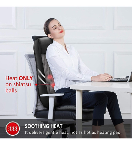 Asiento Masajeador Con Terapia De Calor Flexible Espalda
