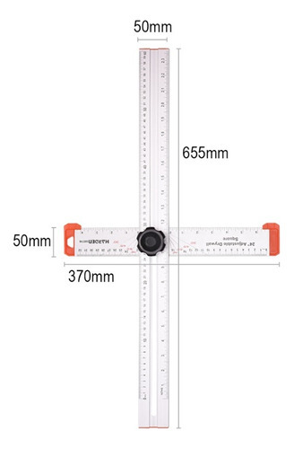 Escuadra T Regulable Falsa Aluminio 24 Pulgadas 60cm Harden
