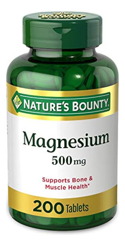 Magnesium By Nature's Bounty, Tabletas De Magnesio De 500 Mg