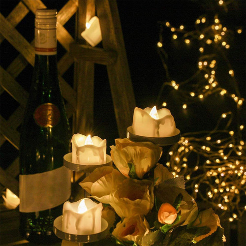 Velas Led, Juego De 12 Velas Led Sin Llama, Candelitas Led T