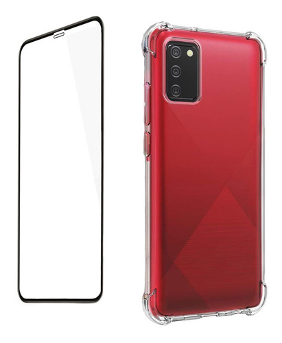 Kit Carcasa Para Samsung A02s Antigolpes + Lamina Ceramica 