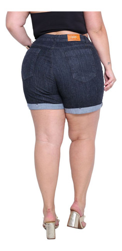 Shorts Com Lycra Meitrix Jeans Plus Size Feminino 4 Bolsos