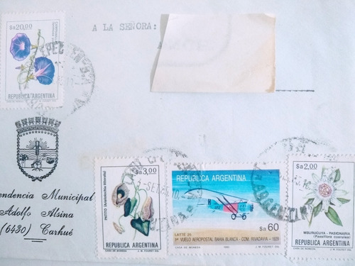 Sellos: Vuelo 1er Aeropostal+ Campanilla+ Mburucuyá+patito