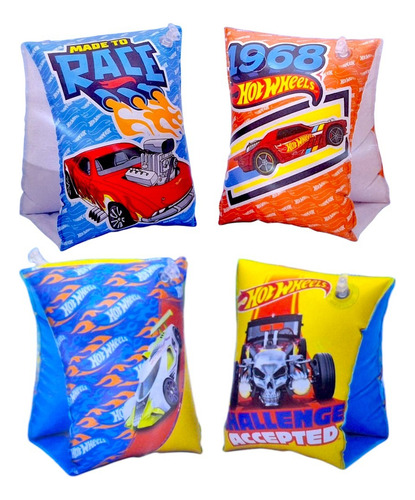 Par De Flotis Inflable Salvavidas Brazo Flotador Hot Wheels Color Azul