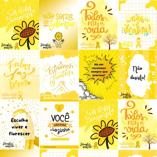 100 Cartões Frases Motivacionais Setembro Amarelo | Parcelamento sem juros