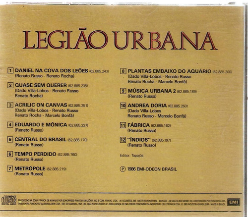 Cd Legião Urbana - Dois (Usado)