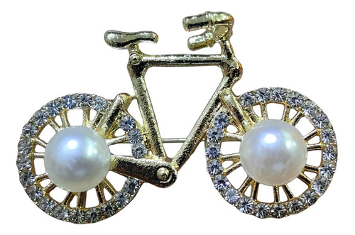 Prendedor De Bicicleta Con Cristales Y Perlas