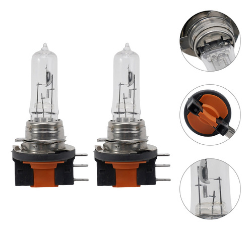2 Faros Halógenos H15 12 V 55 W Blancos