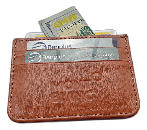 Tarjetero En Piel, Lleva Lo Necesario!! Logo Mont Blanc