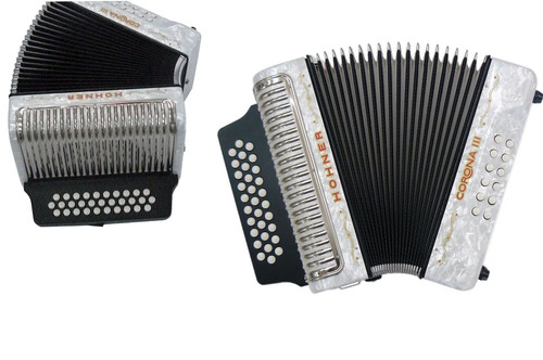 Acordeon Hohner Corona Iii 5 Letras Besas Blanco Original