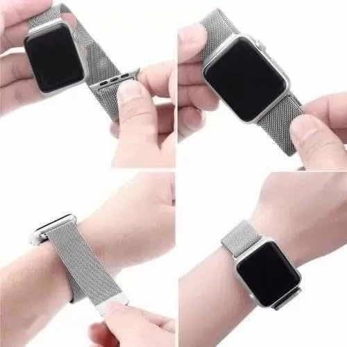 Imagem 2 de 6 de Pulseira Milanese Compatível C/ Apple Watch 42mm 44mm