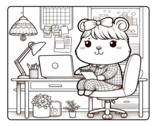 Libro Para Pintar Capibara 50 Dibujos-imagenes Para Colorear