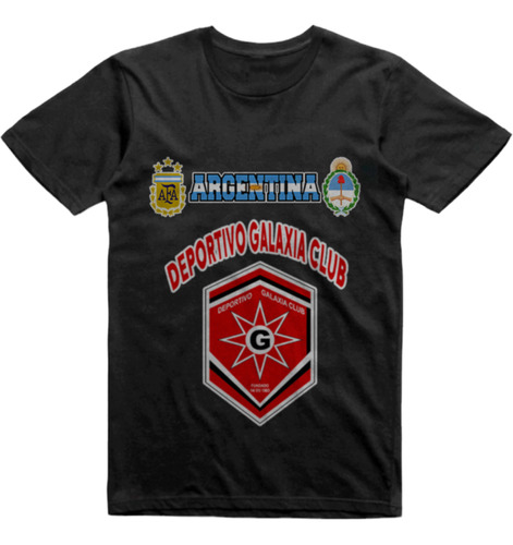 Remera Algodon Negra Deportivo Galaxia Puerto Iguazu