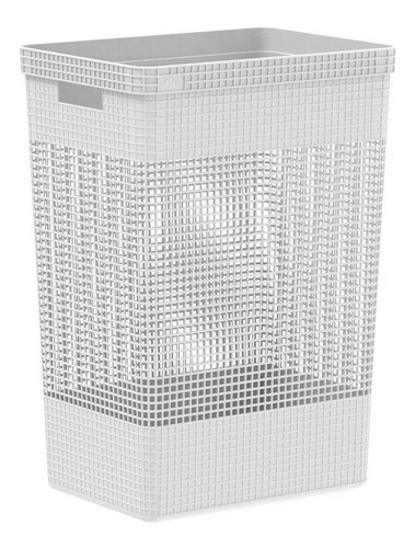 Cesto Roupa Organizador Lavanderia Roupeiro Brinquedos 49l Cor Branco