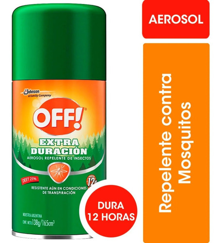 Off!! Repelente De Mosquitos, Extra Duración 165 G Deet 25%