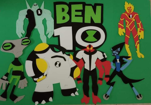 Personajes Goma Eva Ben 10 Cartel Apliques Decoracion Ben10