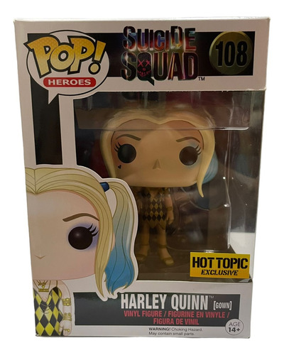 Funko Pop Harley Quinn 108 Gown Original Hot Topic Suicide S