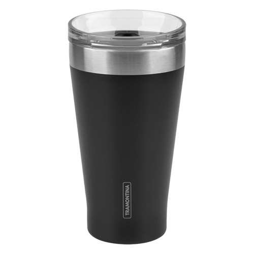 Vaso Térmico Negro Con Tapa 550ml. Exata