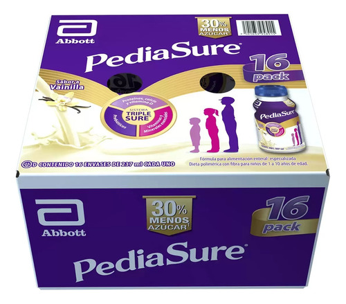 Pediasure Plus Abbott  16 Pzas De 237 Ml Vainilla