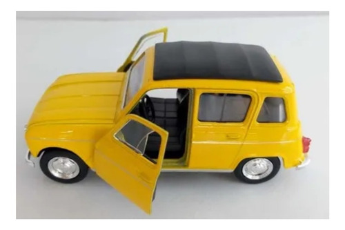 Renault 4, Color Amarillo, Escala 1:32, 12cms Largo, Metalic