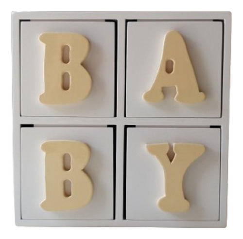 Caixa Baby 4 Gavetinhas Porta Cotonetes Algodão Infantil Mdf