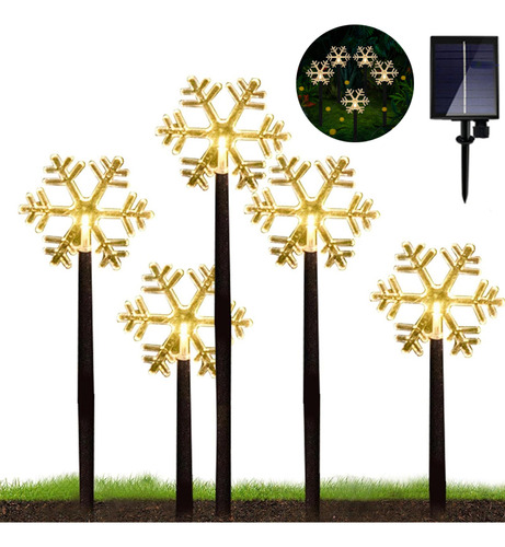 Lámpara De Pie Solar Para Árbol De Navidad, 5 Piezas, Ilumin