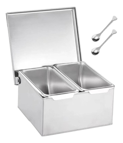 Tarros De Especias De Acero Inoxidable, 2 Rejillas
