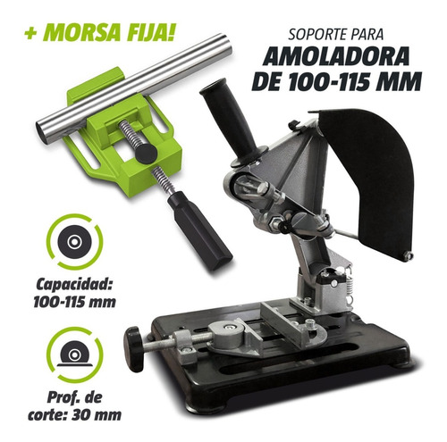 Soporte Para Amoladora + Morsa Fija-convertilo En Herr Banco