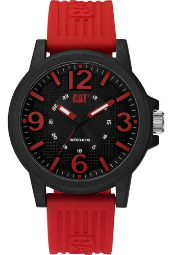 Reloj  Cat Para Caballero Correa Color Rojo Lf.111.28.138 Color Del Bisel Negro Color Del Fondo Negro