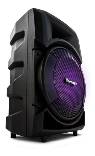 Imagen 1 de 5 de Bocina Vorago KSP-300 portátil con bluetooth negra 110V/240V