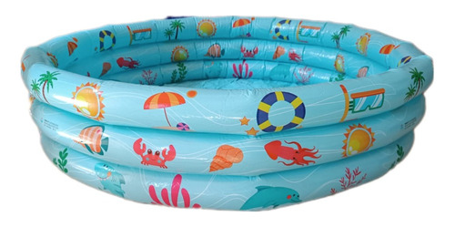 Piscina Inflable De Plástico Niños, 3 Anillos 110 X 28 Cm