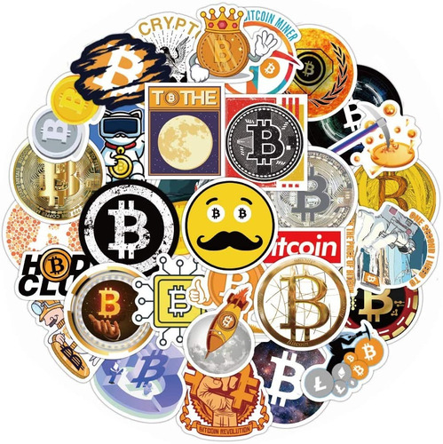 Calcomanias Bitcoin | 50 Pack | Etiquetas Stickers Adhesivas