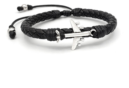 Pulsera Manilla Cuero Trenzado Avión Iconic Store