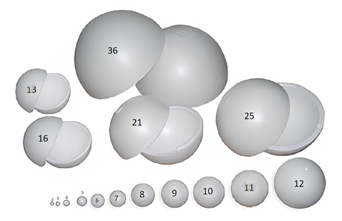 Esferas De Telgopor Combo N°6 - N°7 - N°8 - N°9 - N°10